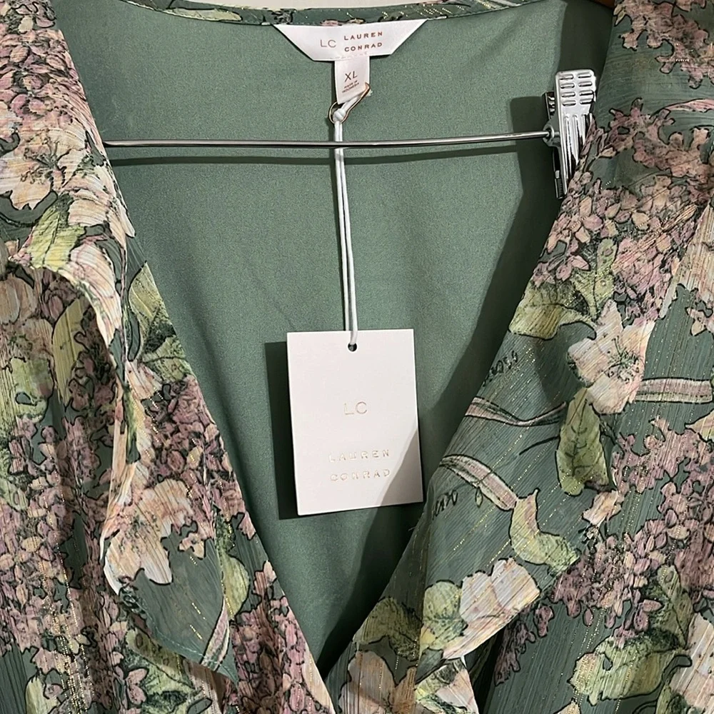 Lauren Conrad flowy ruffle tiered floral maxi dress xl - Picture 5 of 11
